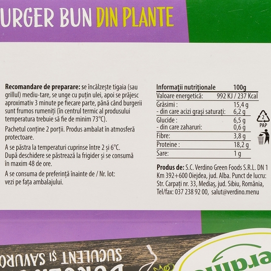 Burger vegetal 220g