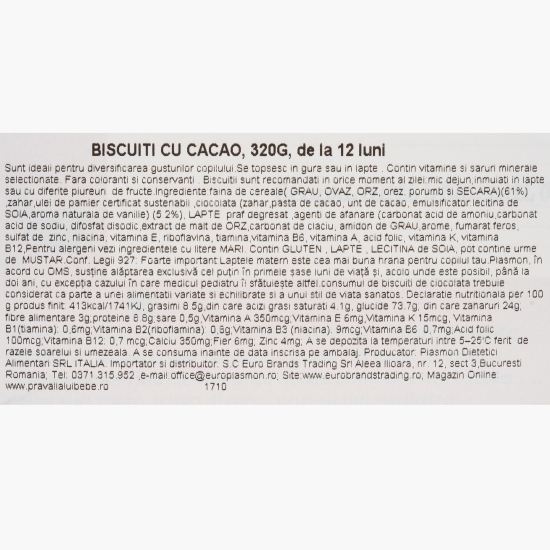 Biscuiți cu cacao 320g