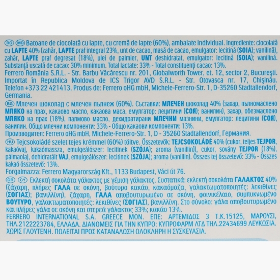 Batoane de ciocolată cu lapte, 16 buc, 200g