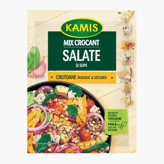 Mix crocant pentru salate și supe cu busuioc, usturoi și crutoane, 15g