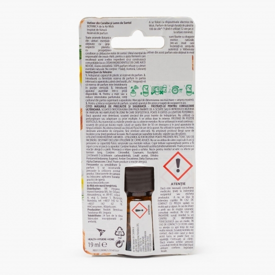 Rezervă de parfum Vetiver din Caraibe și lemn de santal 19ml