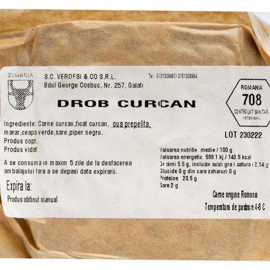 Drob de curcan cu ouă de prepeliță 500g