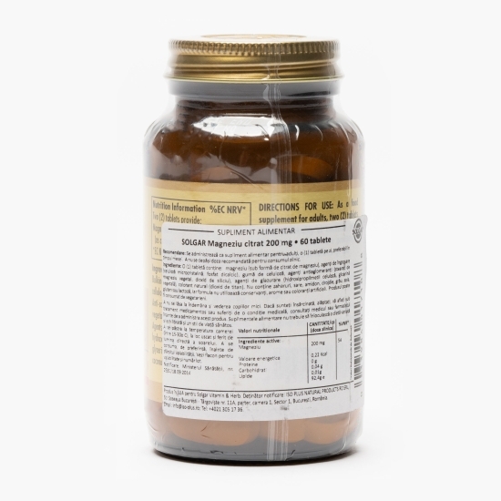 Magneziu citrat 200mg, 60 tablete