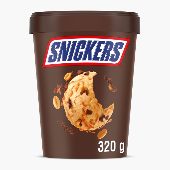 Înghețată cu arahide, caramel și sos de ciocolată 450ml (320g)