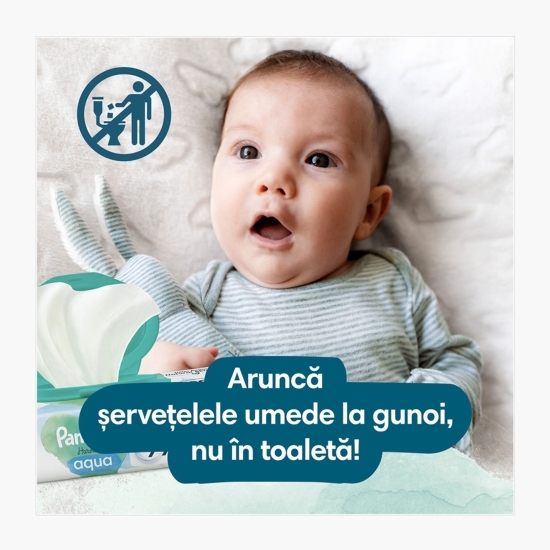 Șervețele umede Harmonie, 4 pachete x 46, 184 buc, 0% plastic