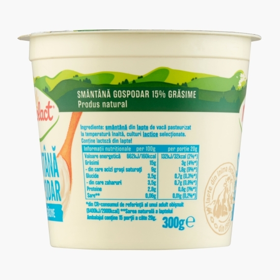Smântână Gospodar 15% grăsime 300g