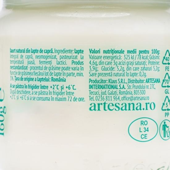 Iaurt natural capră 160g