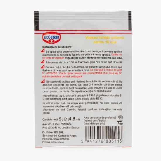 Vopsea galbenă pentru ouă, (10 ouă), 5ml