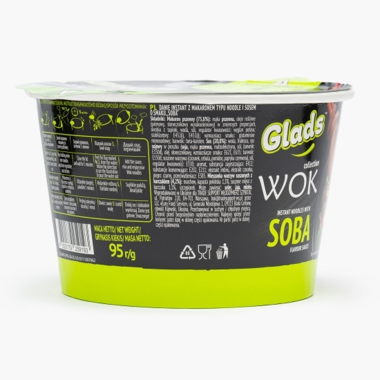 Wok tăiței cu aromă de pui, sos Soba și legume deshidratate, bol 95g