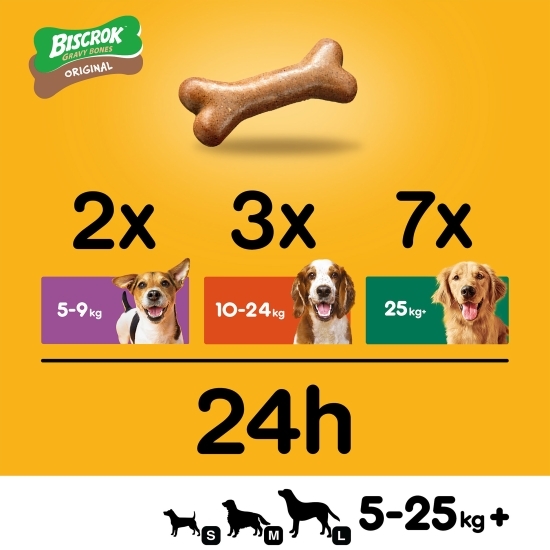 Hrană complementară pentru câini adulți, 400g, Biscrok Gravy Bones