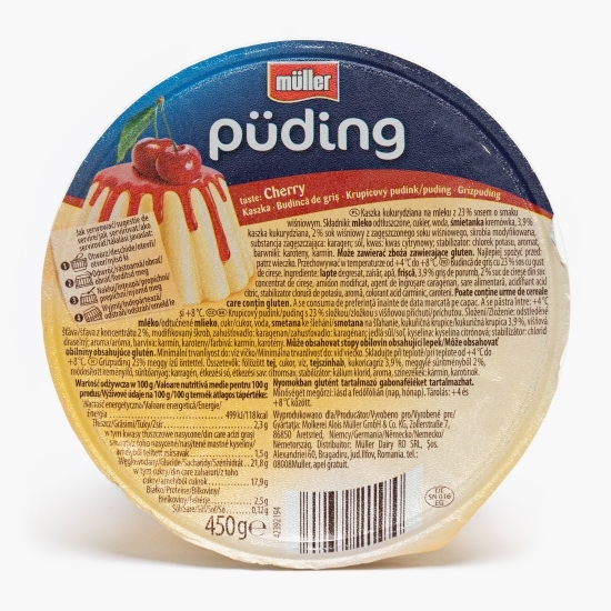 Budincă de griș și sos de cireșe 450g