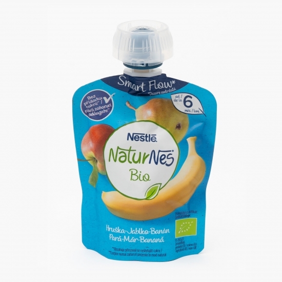 Piure eco bebeluși pară, măr și banană, +6 luni, 90g