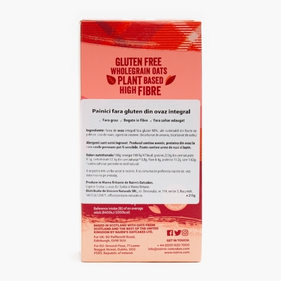 Pâinici (turtite) fără gluten din ovăz integral 213g