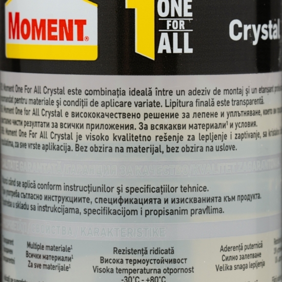 Adeziv montaj transparent OneForAll Crystal 290ml