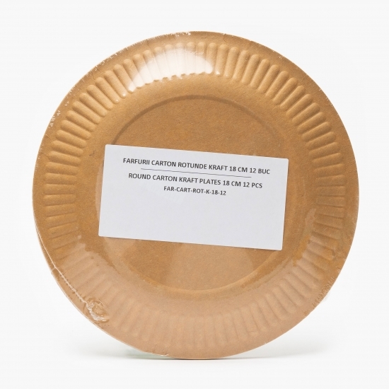 Farfurii de carton rotunde 18cm 12 buc