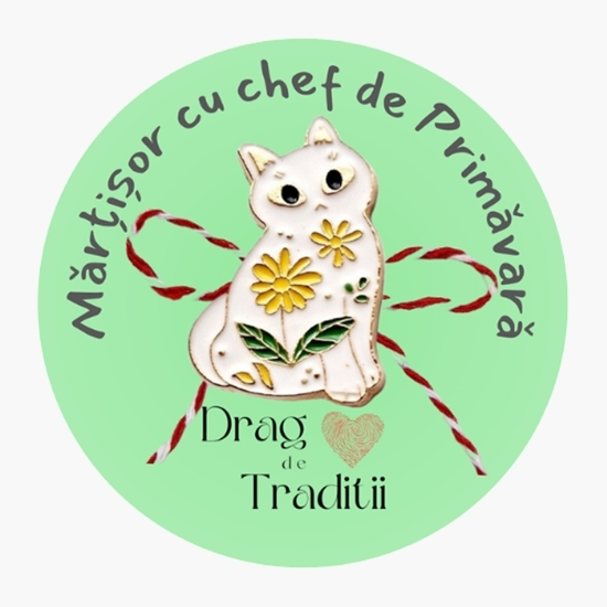 Mărțișor broșă Pisicuță, din metal