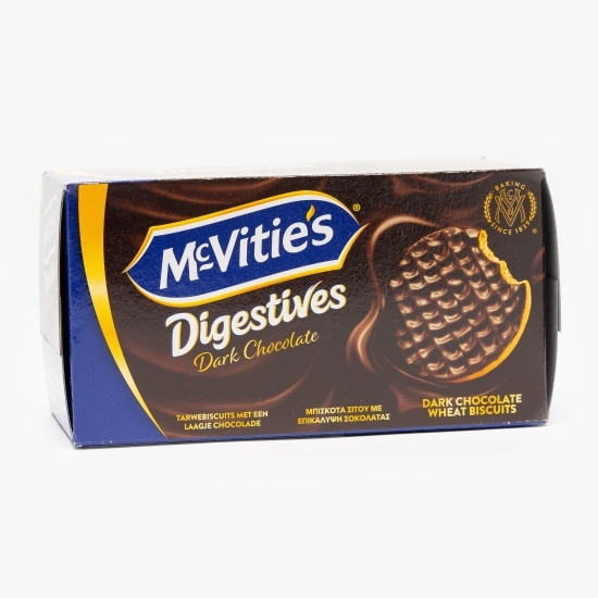 Biscuiți din făină de grâu acoperiți cu ciocolată neagră 200g