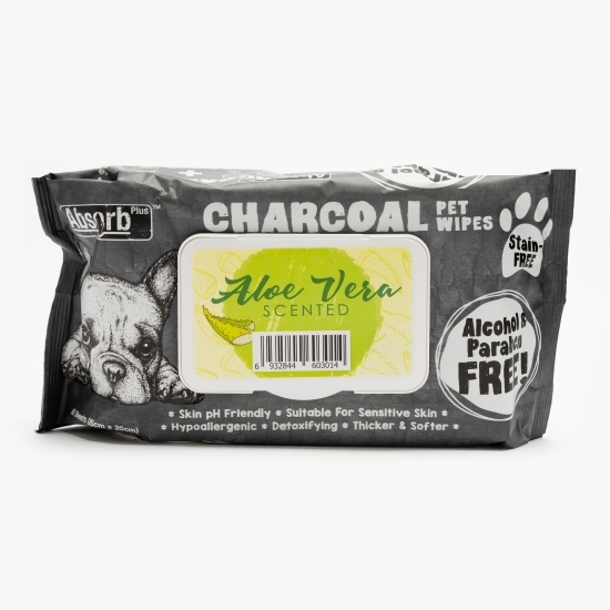 Șervețele umede pentru igiena zilnică a animalelor de companie - aloe vera 80 buc