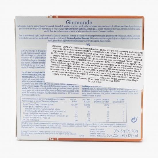 Praline înghețată Signature cu vanilie și alune 6x20ml, 120ml