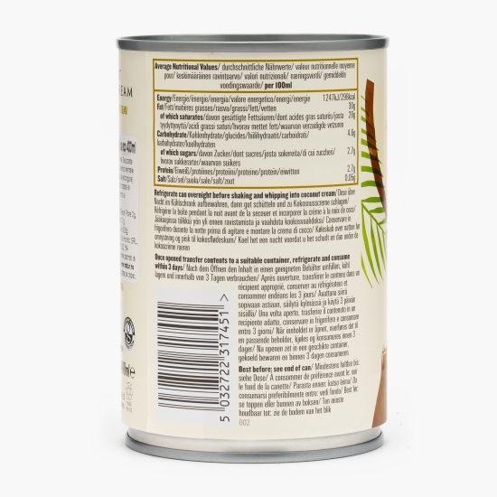 Cremă de cocos eco - înlocuitor de frișcă 400ml