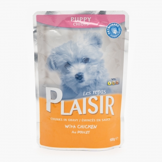 Hrană umedă pentru câini junior, 100g, pui