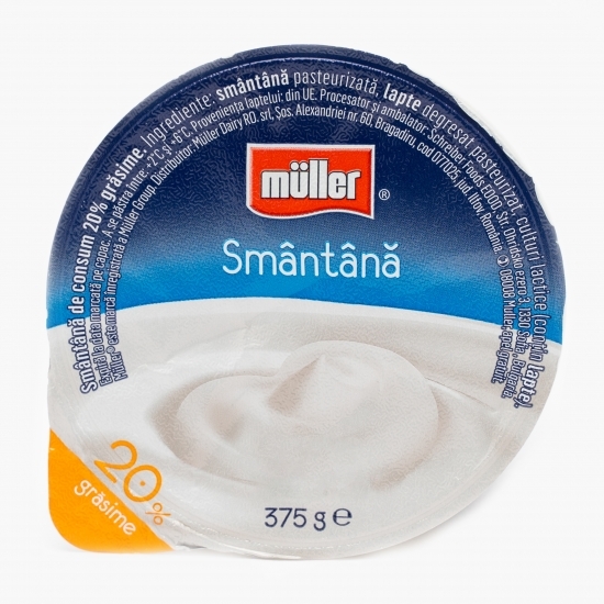 Smântână 20% grăsime 375g