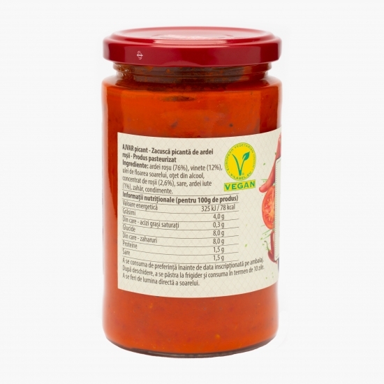 Zacuscă picantă de ardei roșii 350g