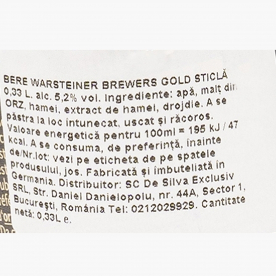 Bere brună Brewers Gold sticlă 0.33l