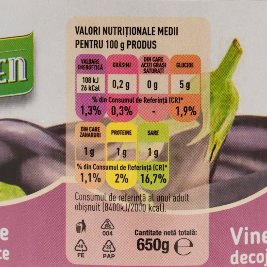 Vinete coapte 650g