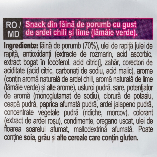 Snack cu gust de ardei chili și lime, Dinamita, 70g