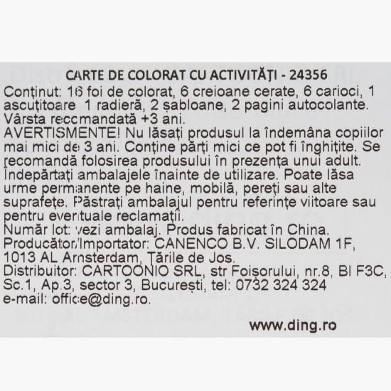 Carte de colorat și activități creative pentru copii Stitch