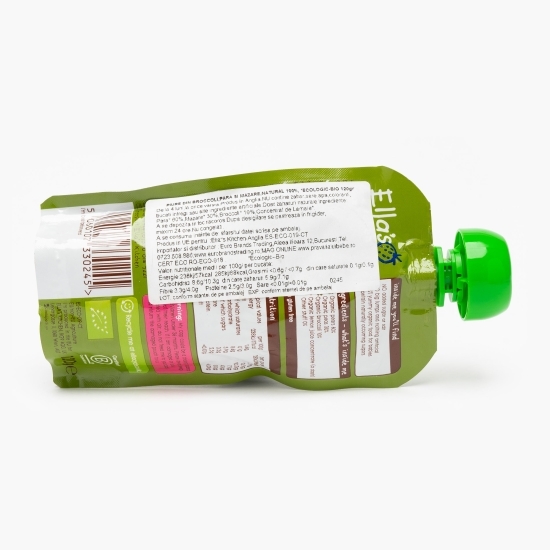 Piure ecologic de broccoli, pară și mazăre, +4 luni, 120g