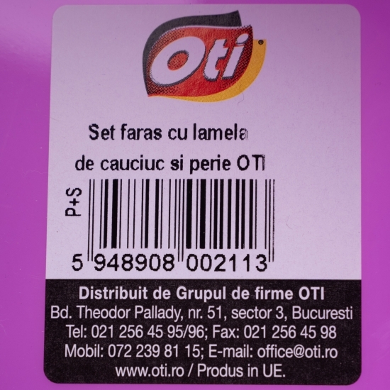 Set făraș cu lamelă cauciuc + perie 