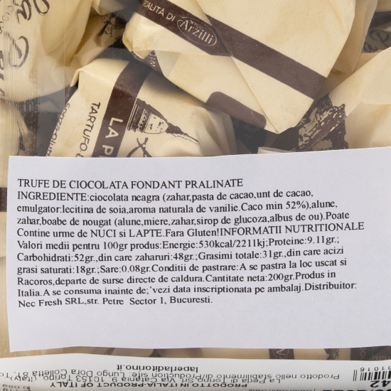Trufe de ciocolată neagră Perla Nera 200g