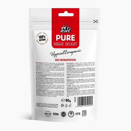 Recompense pentru câini, 80g, cu vită Beef Monoprotein Hypoallergenic
