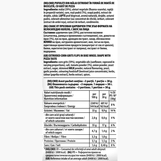 Pufuleți cu gust de pizza Bikers 80g