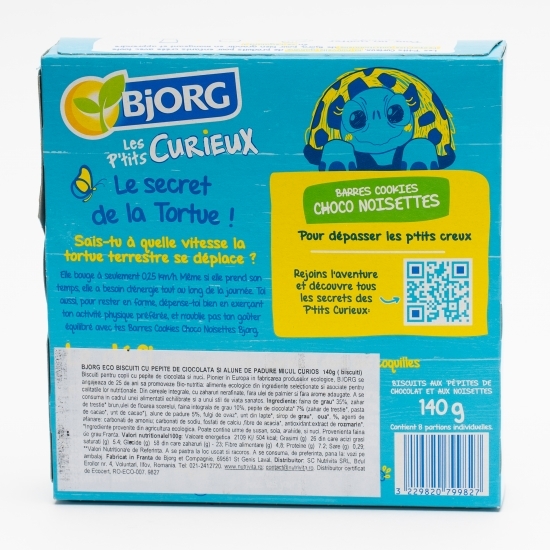 Biscuiți eco cu fulgi de ciocolată și alune 140g