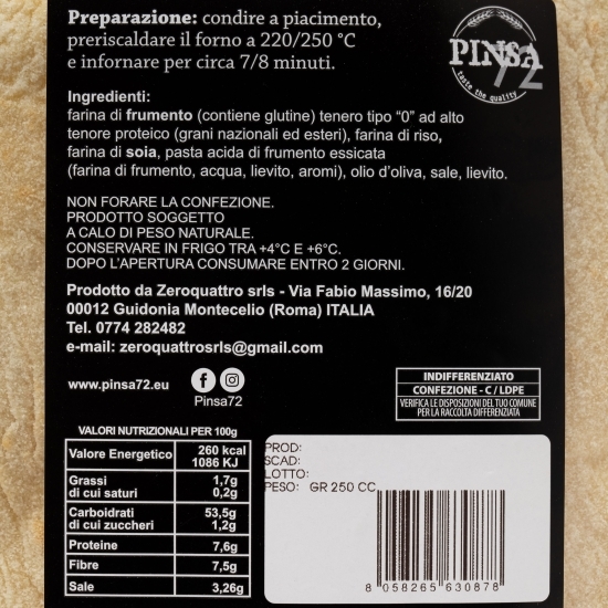 Pinsa romană ovală 250g
