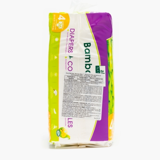 Scutece vegane din fibre de bambus, nr. 4, 9-13kg, 26 buc