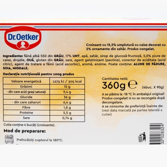 Croissant cu umplutură cu caise 4 buc 360g