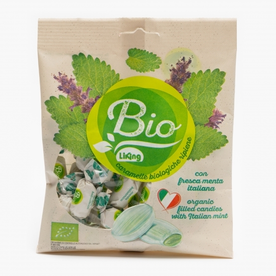 Bomboane eco umplute cu sirop de mentă 90g