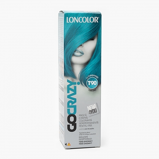 Mască (cremă) colorantă semipermanentă pentru păr T90 turcoaz GoCrazy 100ml