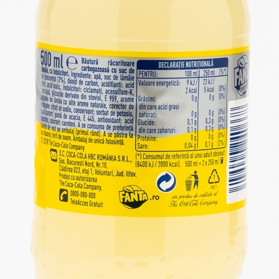 Băutură carbogazoasă lămâie zero zahăr 0.5l