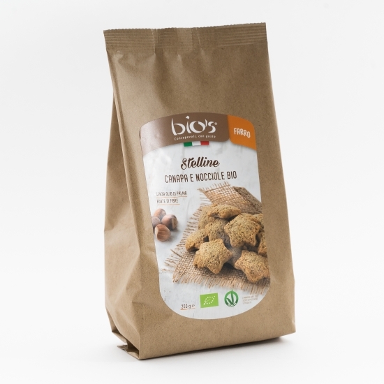 Biscuiți eco steluțe cu semințe de cânepă și alune de pădure 200g