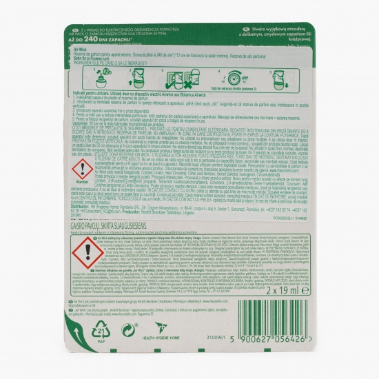 Rezerve pentru odorizant electric „satin fin și floarea lunii” 2x19ml