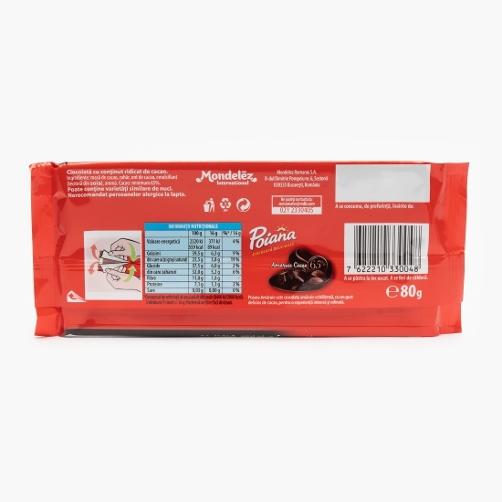 Ciocolată amăruie, 65% cacao 80g