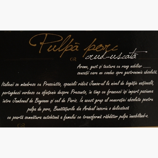 Pulpă de porc crud-uscată, feliată 100g