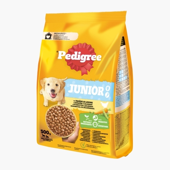 Hrană uscată pentru câini juniori, 500g, cu pui și legume