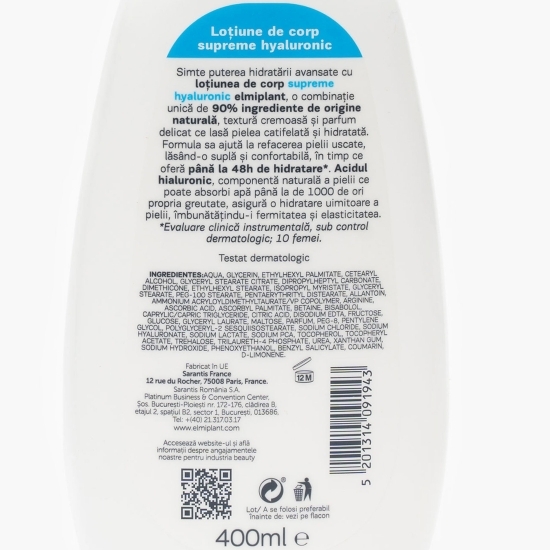 Loțiune de corp Supreme Hyaluronic pentru piele uscată 400ml