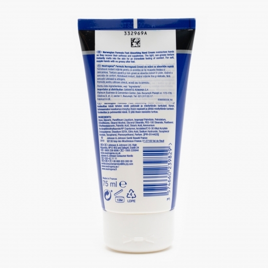Cremă de mâini cu absorbție rapidă 75ml